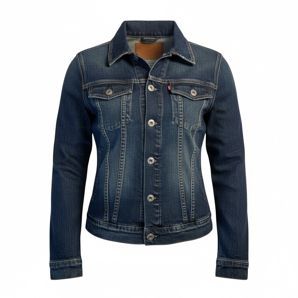 AG Adriano Goldschmied LOOKOUT Denim Trucker Jacket Womens S Made USA Stretch